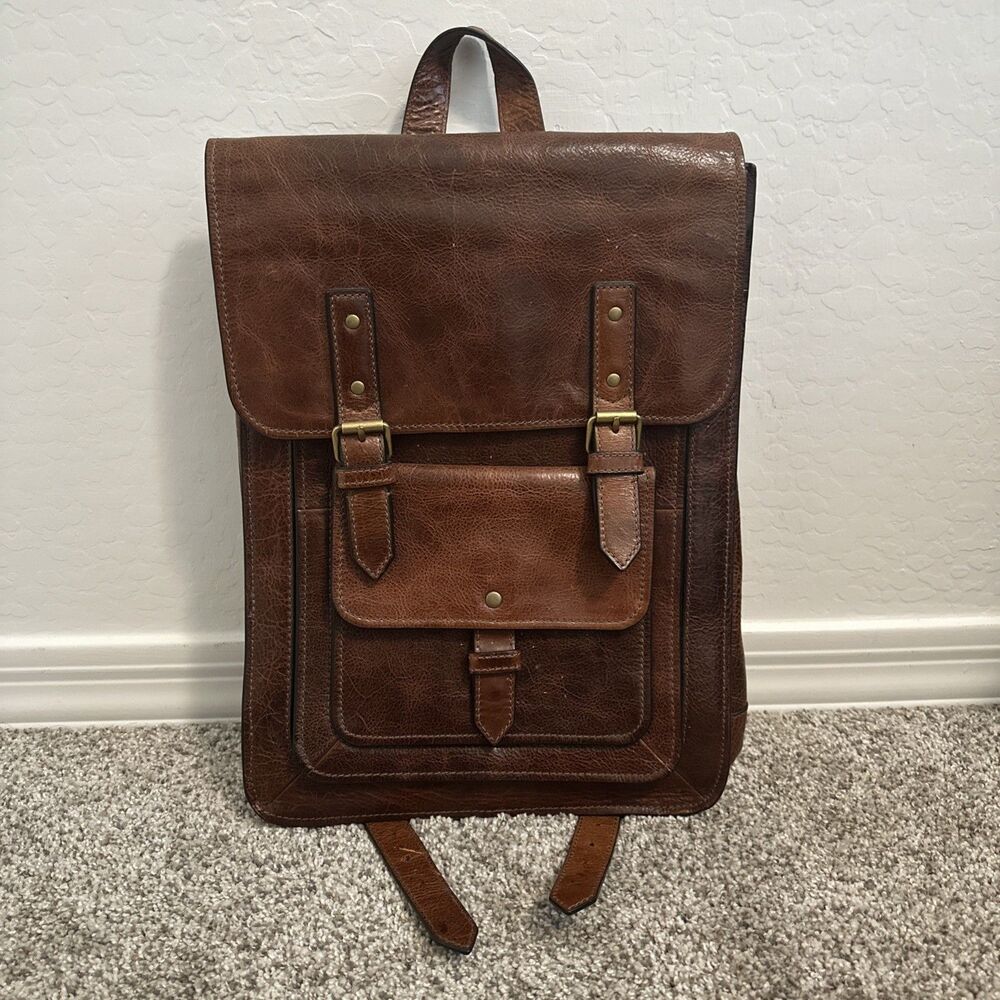 Fossil Greenville Brown Leather Travel Rucksack Backpack